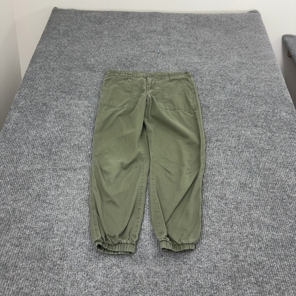 Vanilla Star Jogger Pants Womens 7 Green Cotton Lyocell Elastic Cuff Utility